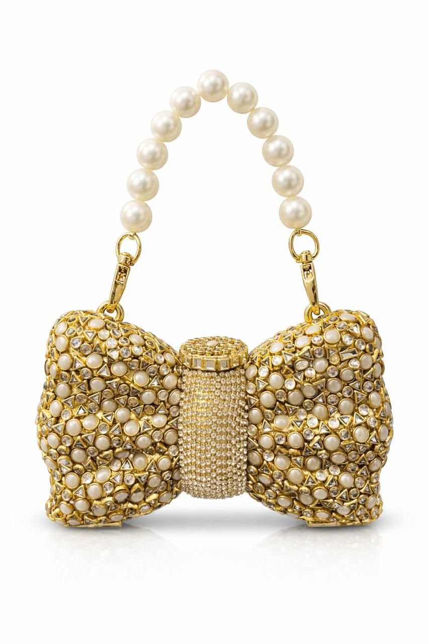 Metalic Kundan clutch